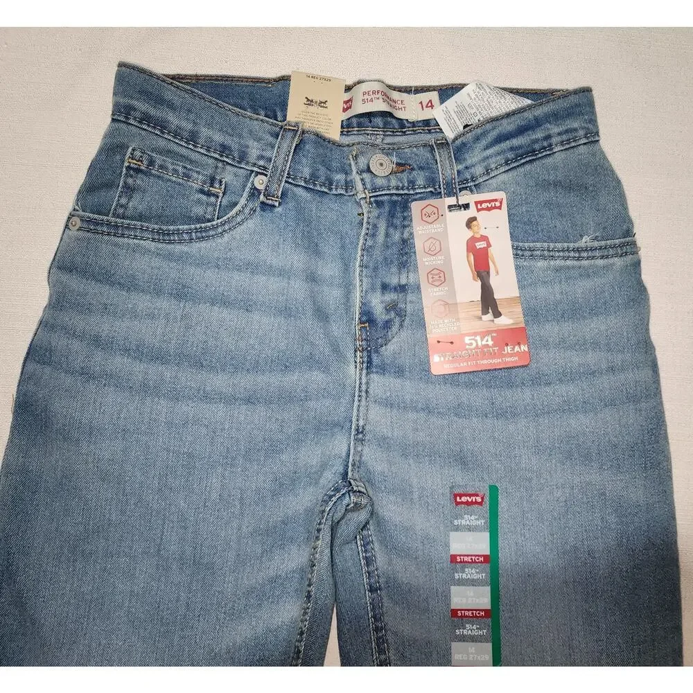 Levi's performance 514 kids straight jeans size 14 27''x29''